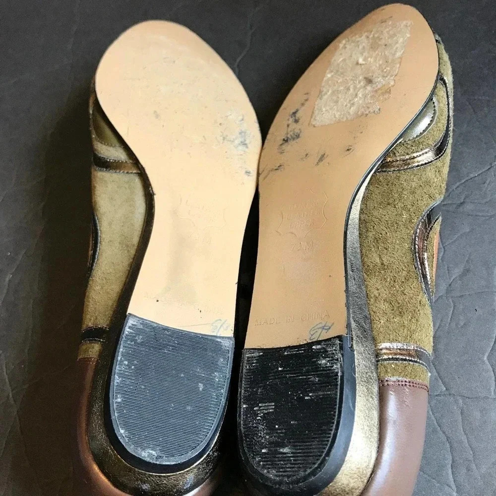 Beautiful Genuine Leather Upper Flats/Shoes Size 7.5M - Picture 4 of 6